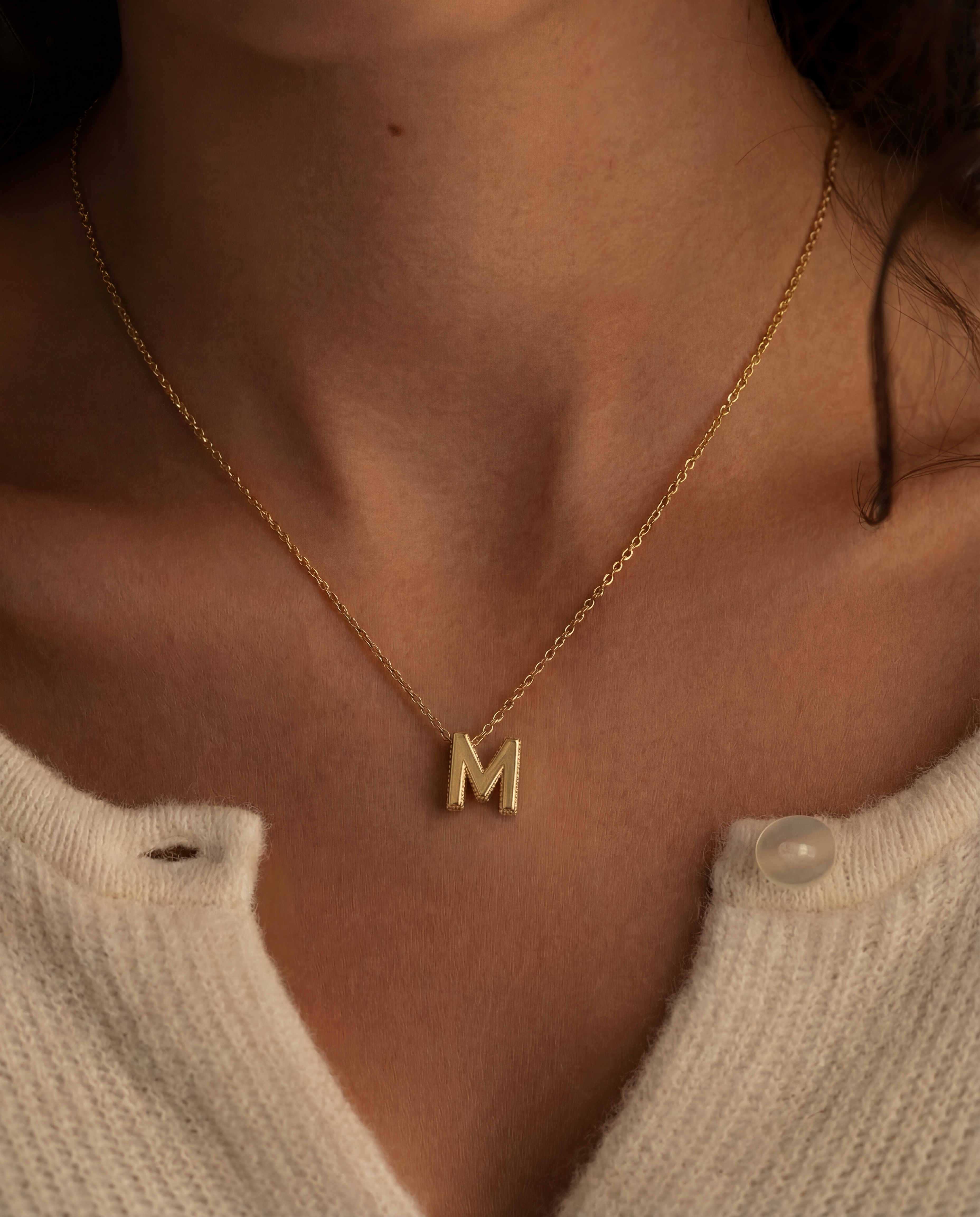 Letter Pendant - Milgrain
