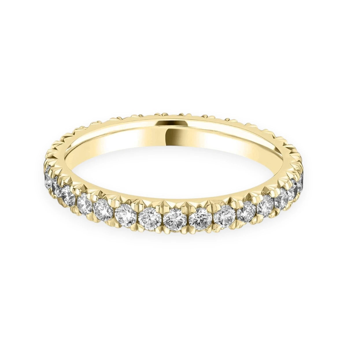 #metal_18k yellow gold#width + quanitity x carat weight_2.6 MM + 30 x 0.03 ct