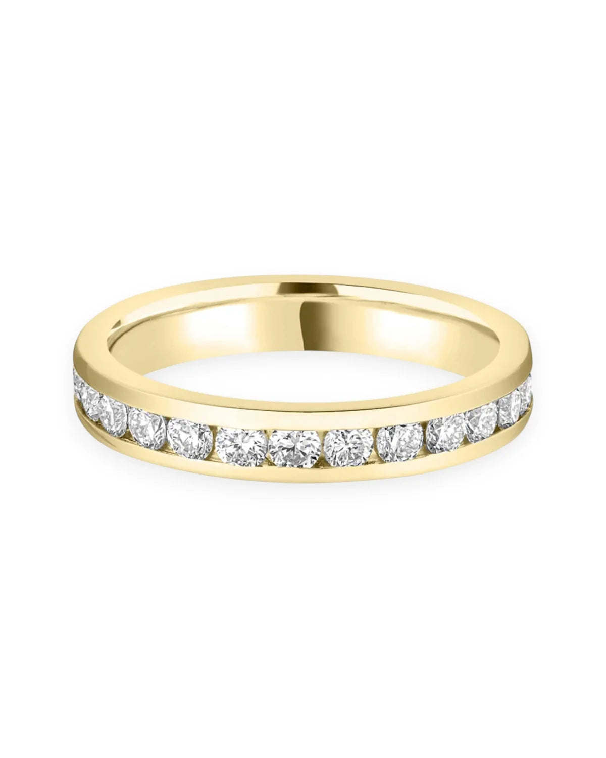 #metal_18k yellow gold#width + quanitity x carat weight_3.3 MM + 12 x 0.05 ct