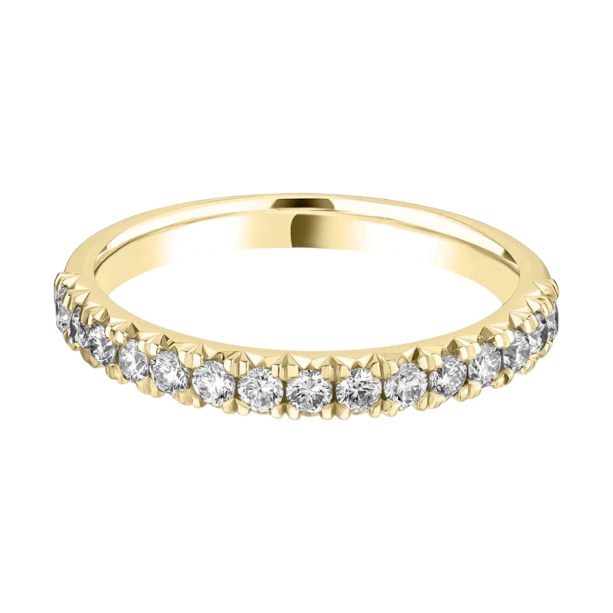 #metal_18k yellow gold#width + quanitity x carat weight_2.6 MM + 15 x 0.03 ct